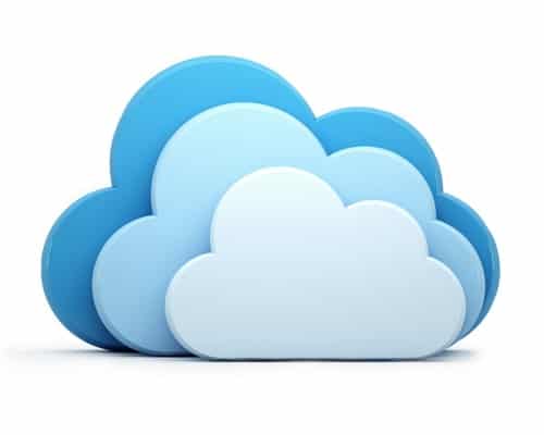 Das bekannteste und meisten verbreitetste Symbol von Cloud Computing sind drei Wolken in verschiedenen Blautönen.