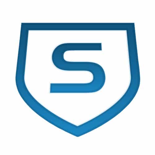 Das Schutzschild als Firmensymbol von Sophos steht für Datensicherheit als oberste Priorität.