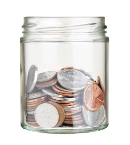 coins in jars