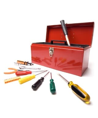 Open red toolbox
