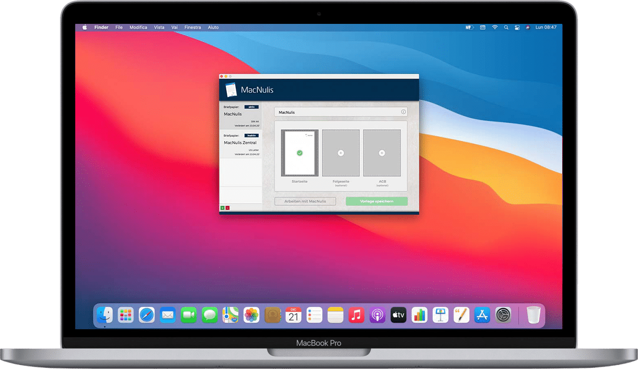 MacNulis_MacBook MacNulis verbindet jedes Dateiformat mit der PDF Ihres Briefpapiers